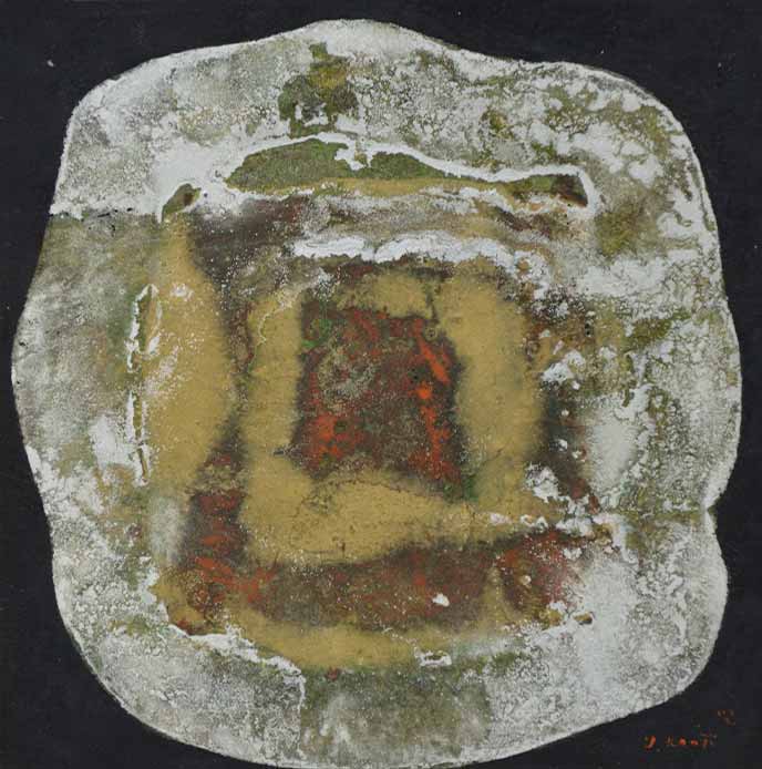 Kenji Yoshida, Mon Cœur, 1978.Oil on paper, 24 x 24 cm. 