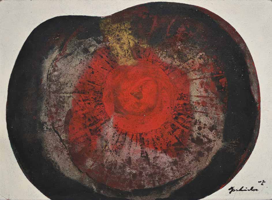 Kenji Yoshida, Reveiller la vie, 1975.Oil on paper, 39 x 54 cm. 