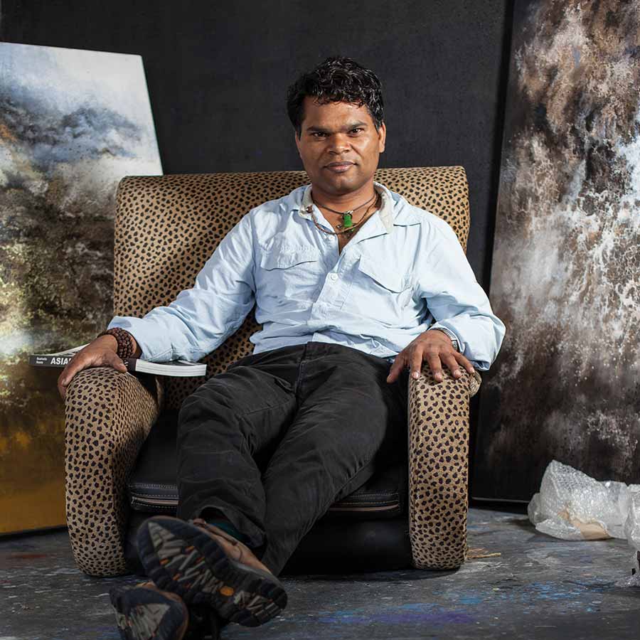 Govind Sah 'Azad'. Portrait by Jonathan Greet, 2014.