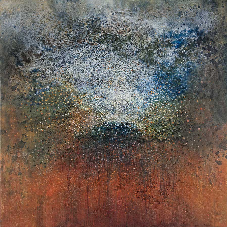 <strong>Govinda Sah 'Azad'</strong>, <em>Hill Cloud Nepal</em> (detail), 2021.<br>
Acrylic on canvas, 61 x 61 cm.


