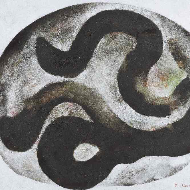 <strong>Kenji Yoshida</strong>, <em>La vie</em> (detail), 1980.<br>Oil on paper, 38 x 40 cm