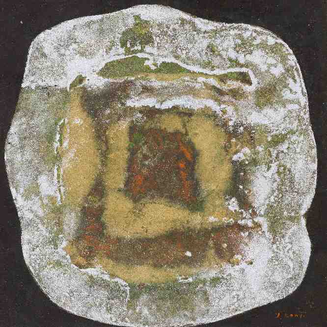 <strong>Kenji Yoshida</strong>, <em>Mon
Cœur</em> (detail), 1978.<br>Oil on paper, 24 x 24 cm.