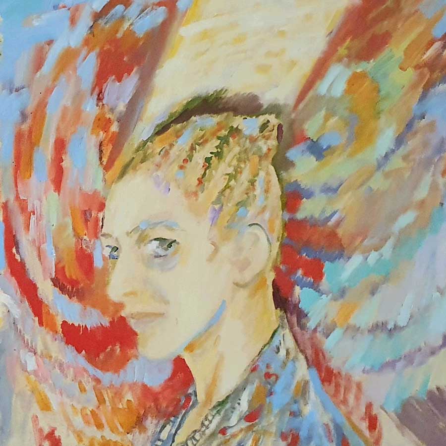 Claudia by Corinna MacNeice (c.1989) Acrylic on Canvas - painted at Les Marronniers