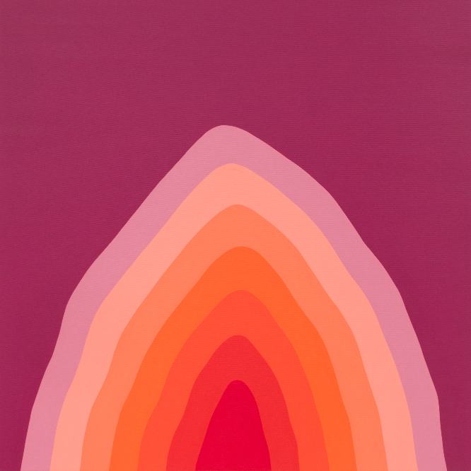 Yacout Hamdouch, Fertile Rainbow I (detail), 2026. Acrylic on canvas, 100 x 110 cm.