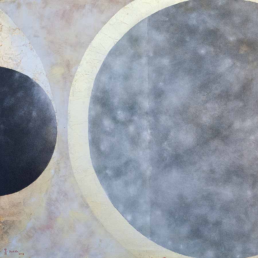 <strong>Kenji Yoshida</strong>, <em>La Vie</em> (detail), 2008.
Oil and metals on canvas, 114 x 195 cm.